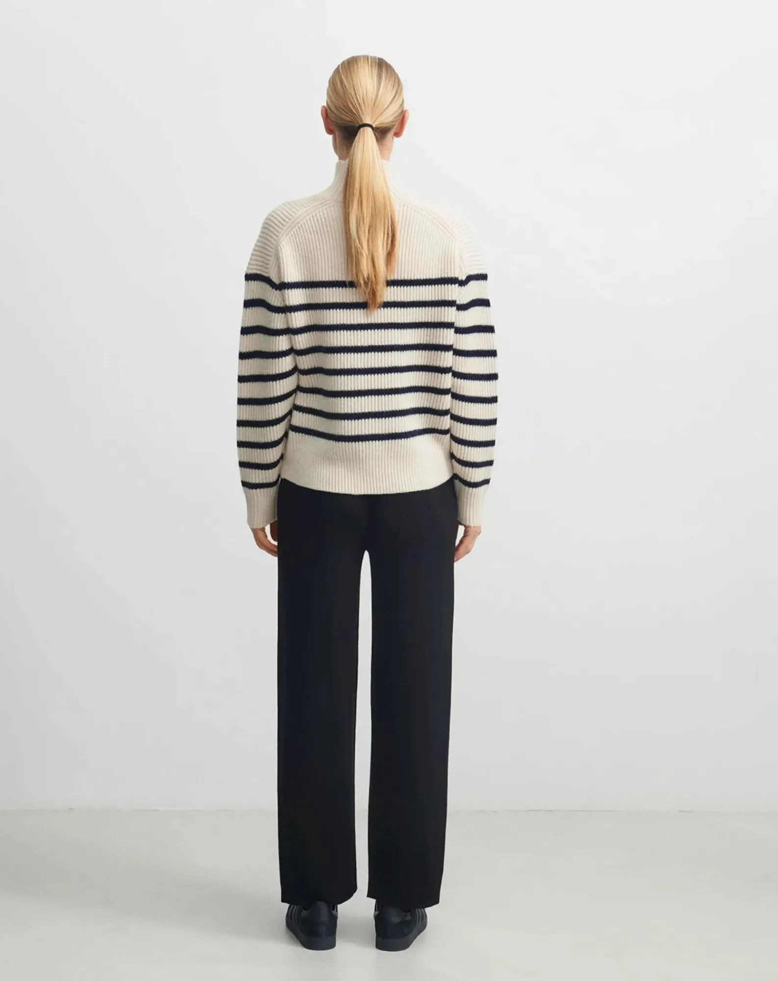 FUB Pulls, Gilets-Marinière Wool Sweater - Women's Collection Ecru