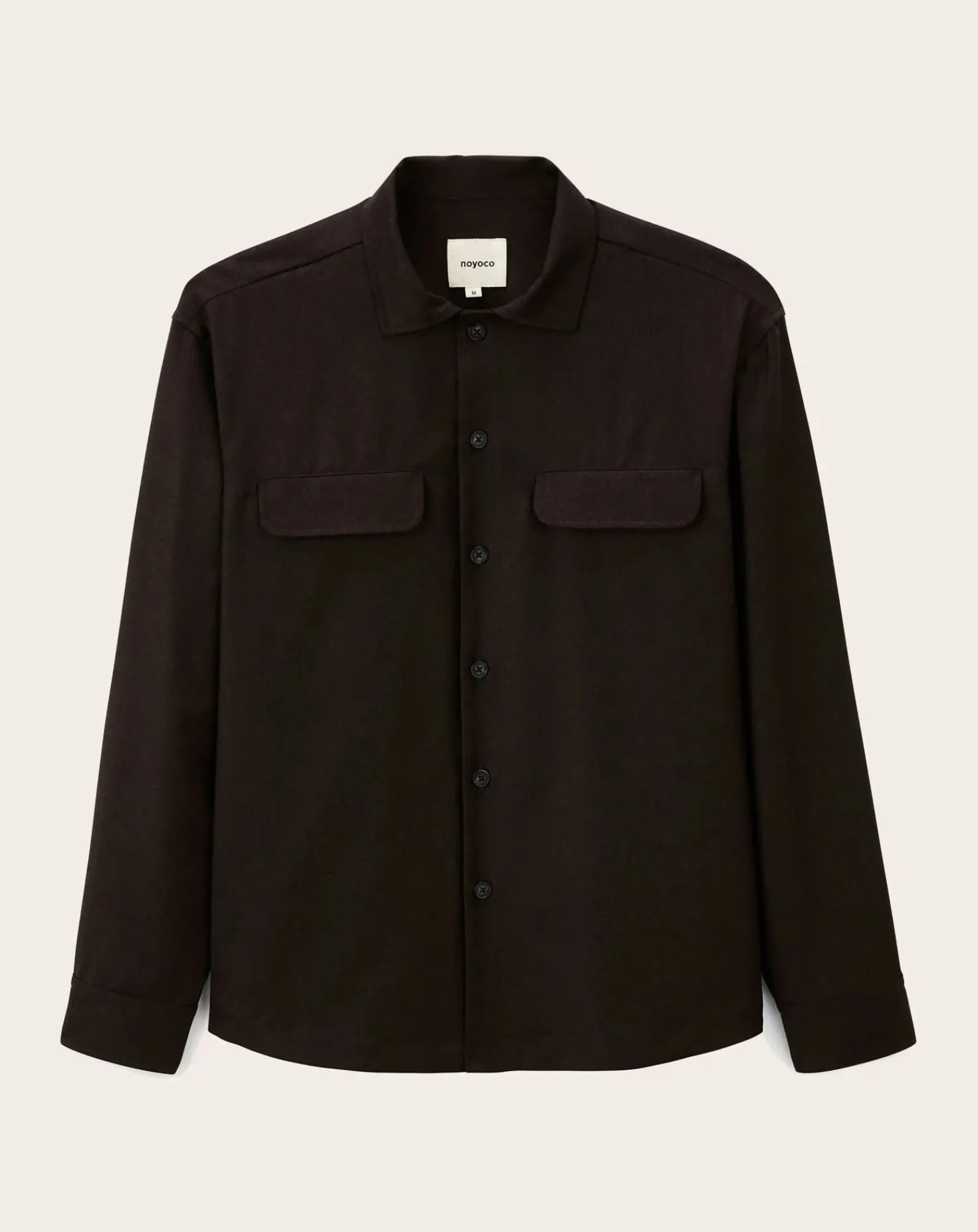 Noyoco Chemises-Mars Brown Wool Overshirt Marron