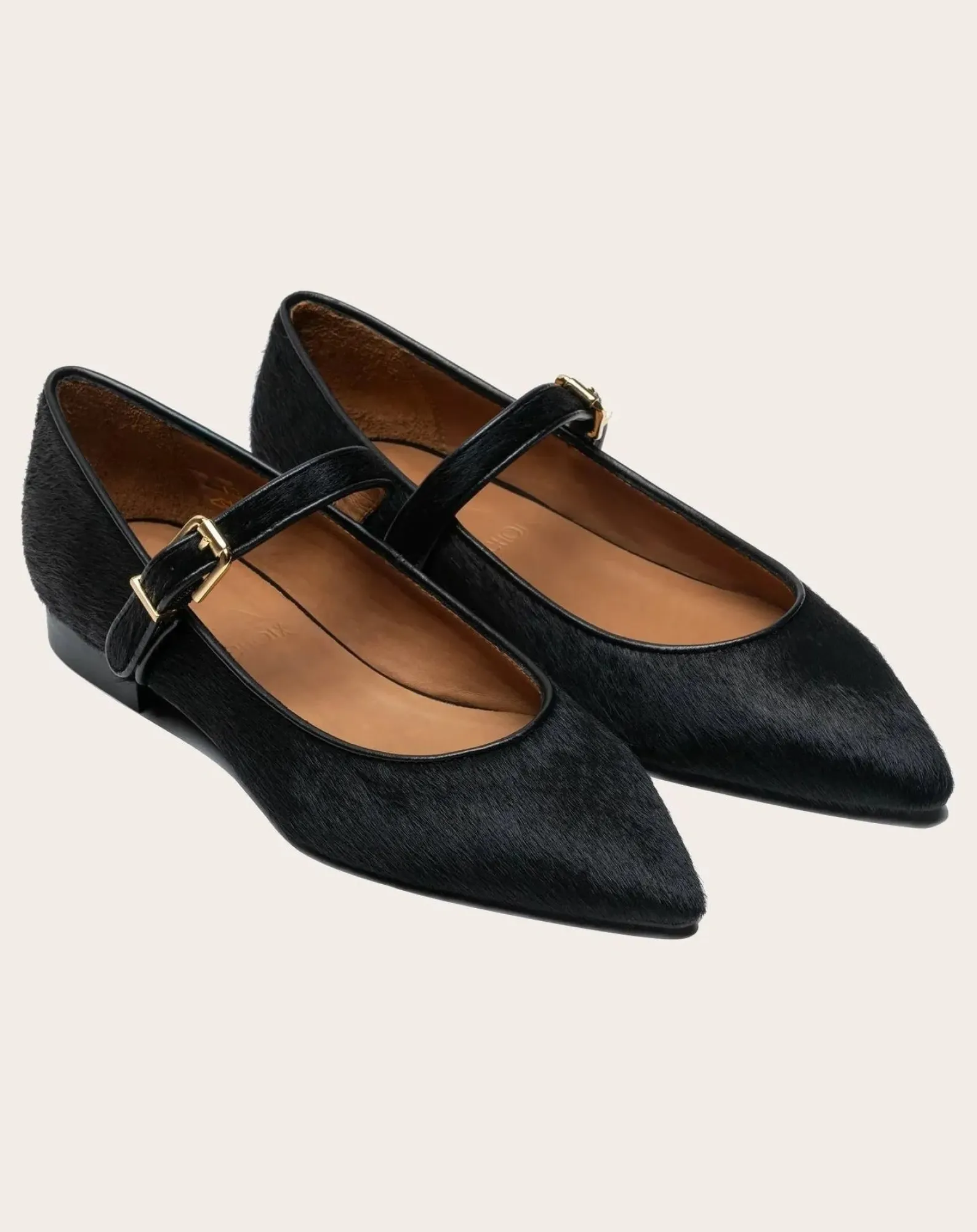 Lachoix Ballerines-Mary Jane Calfskin Black