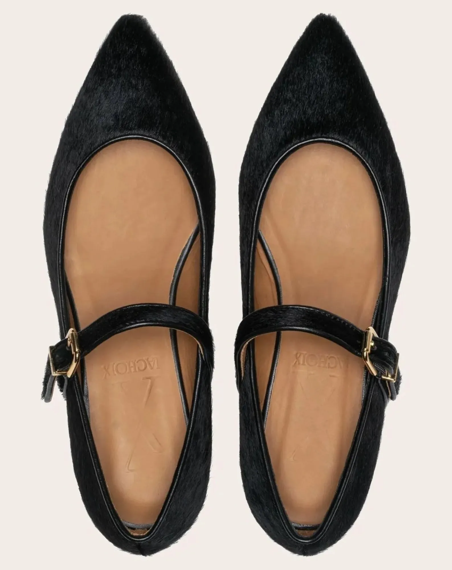 Lachoix Ballerines-Mary Jane Calfskin Black