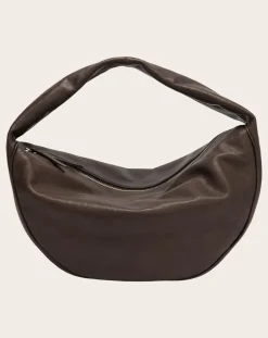 BY FAR Sacs À Main-Maxi Cush Washed Leather Bag Café