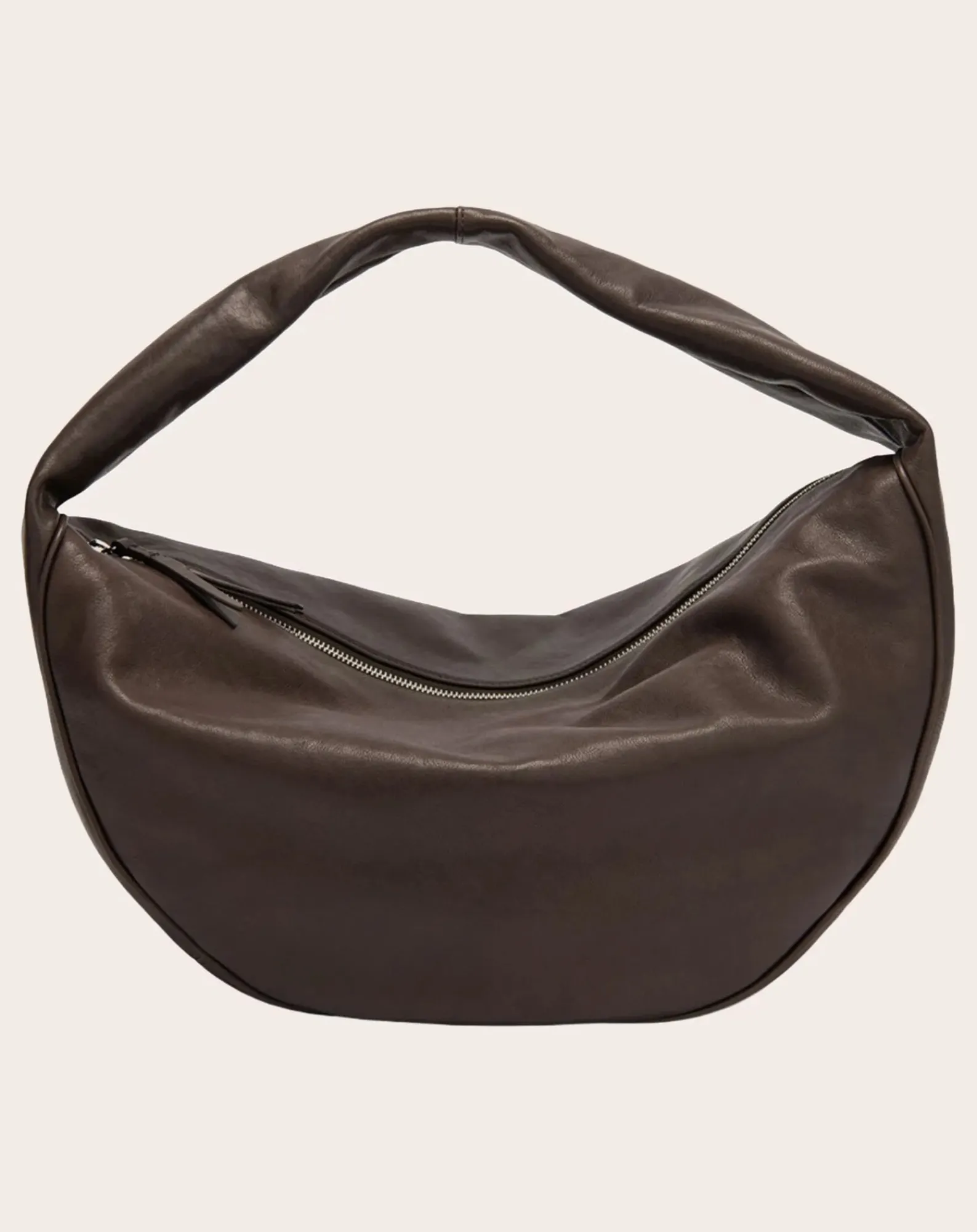 BY FAR Sacs À Main-Maxi Cush Washed Leather Bag Café