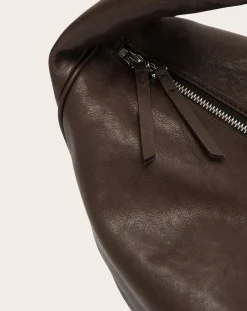 BY FAR Sacs À Main-Maxi Cush Washed Leather Bag Café