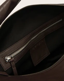 BY FAR Sacs À Main-Maxi Cush Washed Leather Bag Café