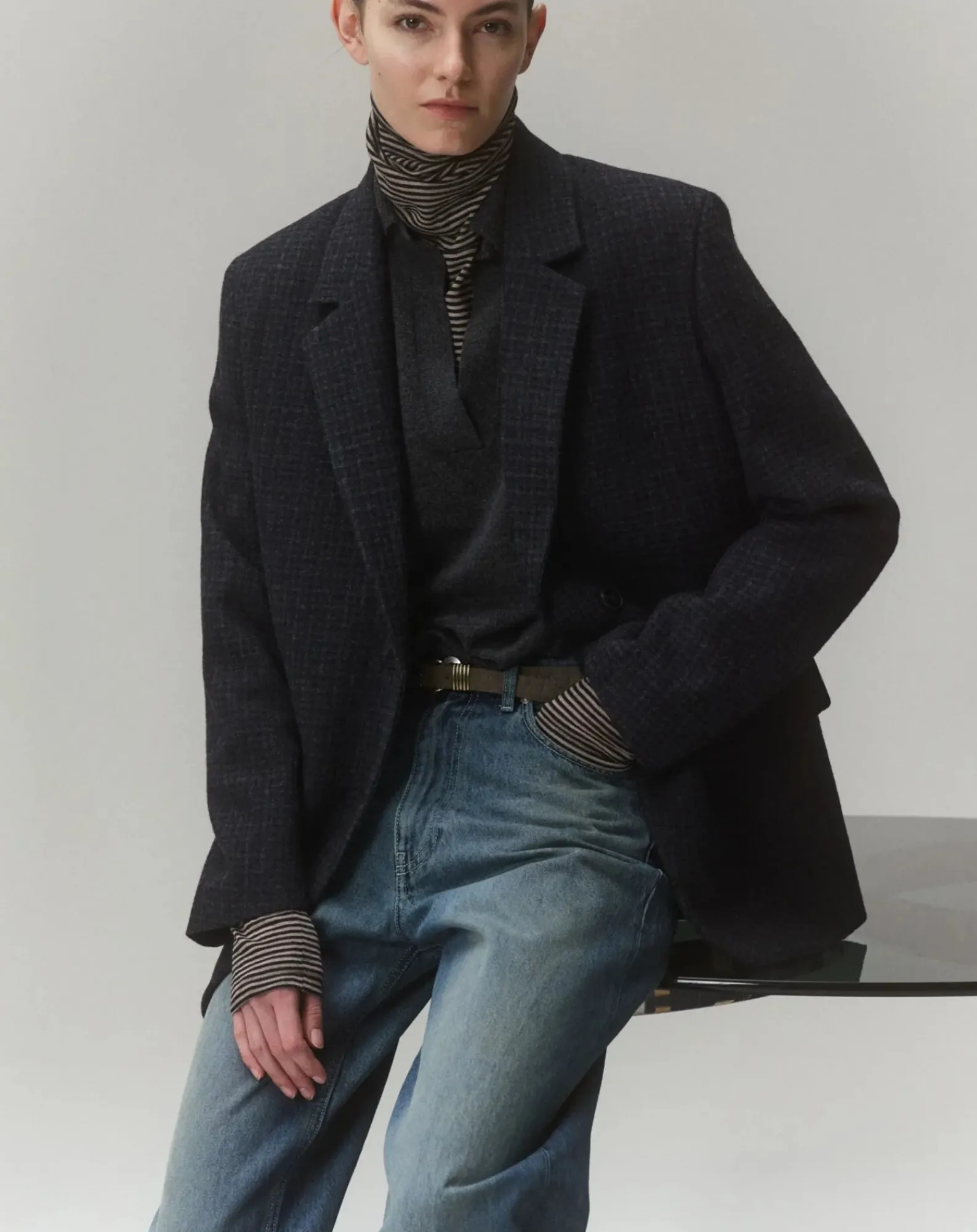 Pomandère Pulls, Gilets-Merino wool and cashmere sweater Gris anthracite