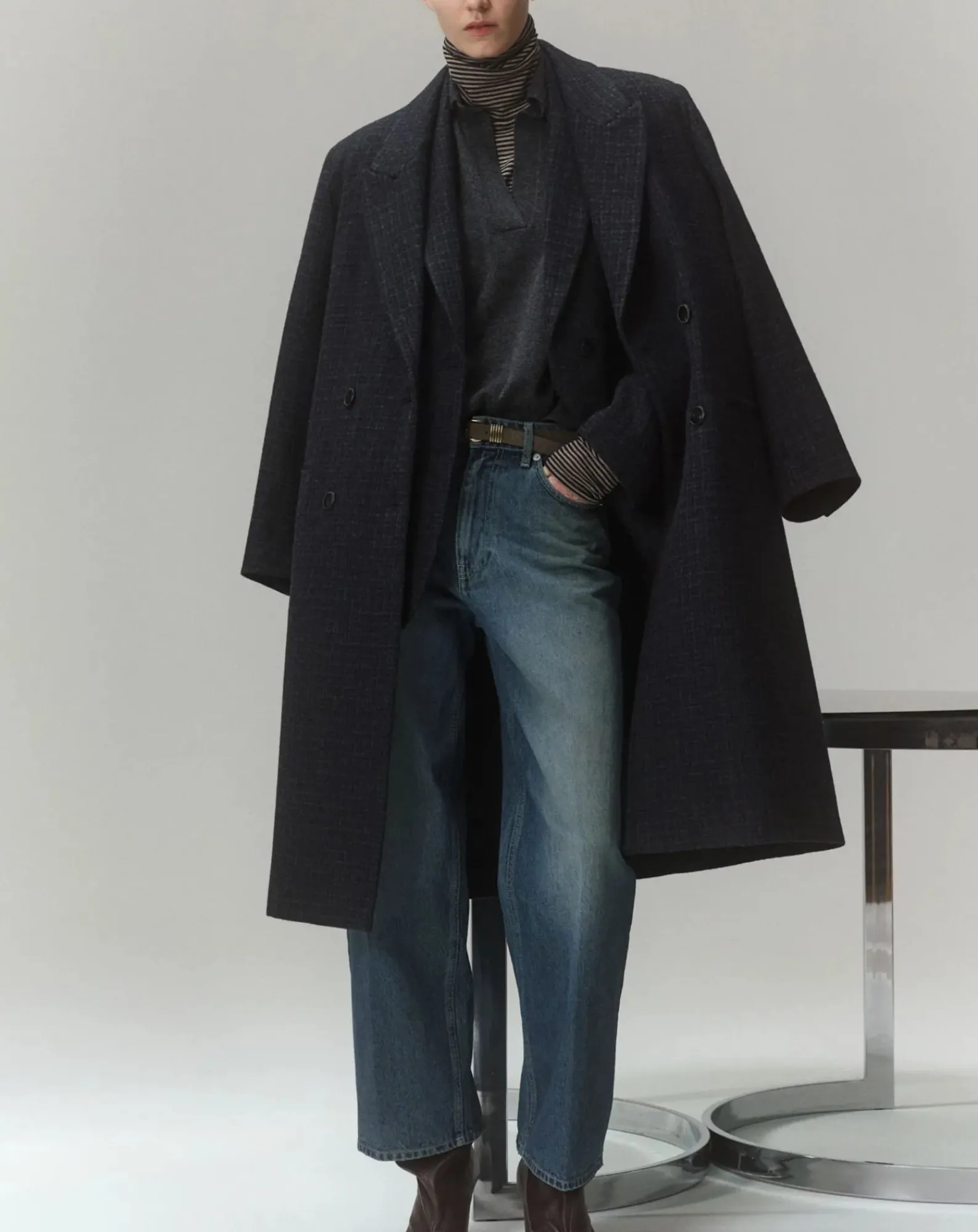 Pomandère Pulls, Gilets-Merino wool and cashmere sweater Gris anthracite