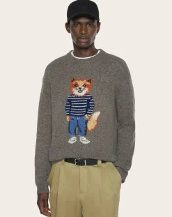 Maison Kitsuné Pulls, Gilets-Merino Wool Dressed Fox Sweater Marron