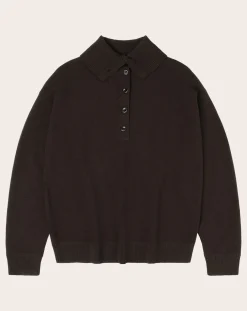 FUB Pulls, Gilets-Merino wool felt polo neck sweater - Women's collection Marron