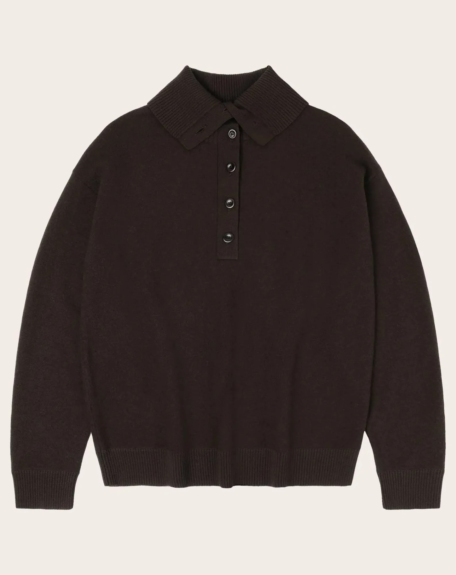 FUB Pulls, Gilets-Merino wool felt polo neck sweater - Women's collection Marron