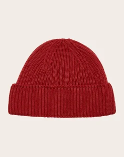 S.N.S Herning Bonnets, Casquettes-Merino wool Fender hat Rouge