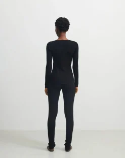FUB Pantalons, Jeans-Merino Wool Legging - Women's Collection Noir