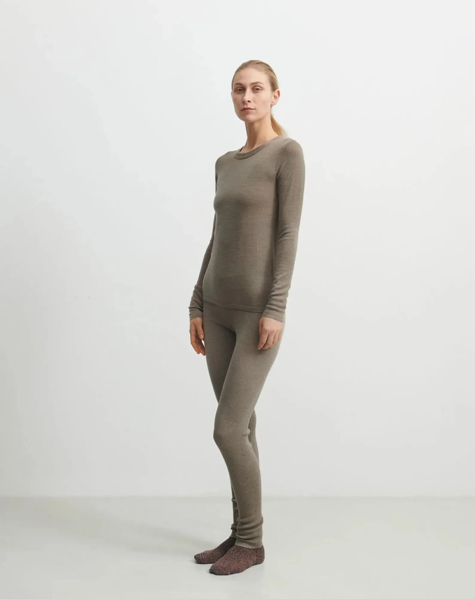 FUB Pantalons, Jeans-Merino Wool Legging - Women's Collection Beige