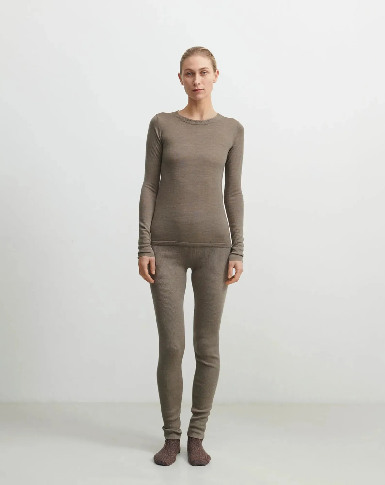 FUB Pantalons, Jeans-Merino Wool Legging - Women's Collection Beige