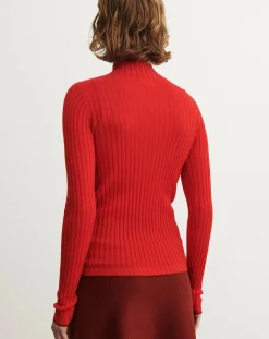 FUB Tee-Shirts, Tops-Merino wool ribbed crewneck undershirt - Women's Collection Rouge