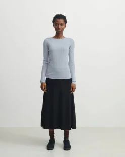 FUB Robes, Jupes-Merino Wool Skirt - Women's Collection Noir