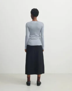 FUB Robes, Jupes-Merino Wool Skirt - Women's Collection Noir