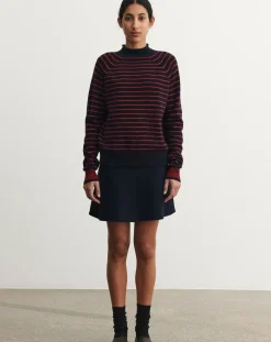 FUB Robes, Jupes-Merino Wool Skirt - Women's Collection Bleu marine