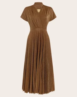 Momoni Robes, Jupes-Metallic Derby Dress Tabac