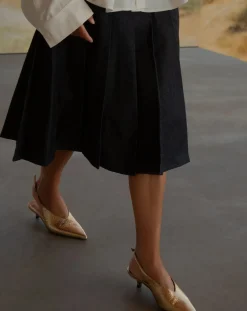 Lachoix Sandales, Escarpins-Metallic Heel Slingback Doré
