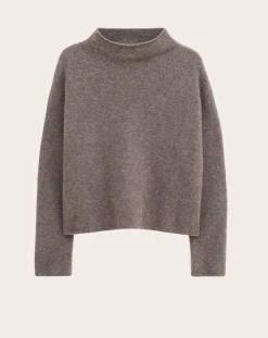 Filippa K Pulls, Gilets-Mika stand-up collar sweater in Yak wool Taupe