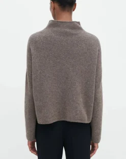 Filippa K Pulls, Gilets-Mika stand-up collar sweater in Yak wool Taupe