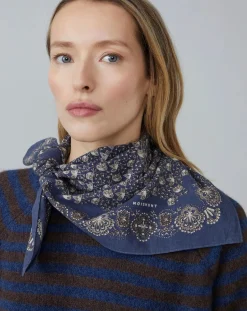 Moismont Echarpes, Foulards-Milan scarf N°675 Bleu gris