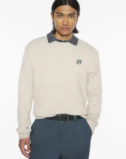 Maison Kitsuné Pulls, Gilets-Milano Lambswool Fox Head Sweater Beige
