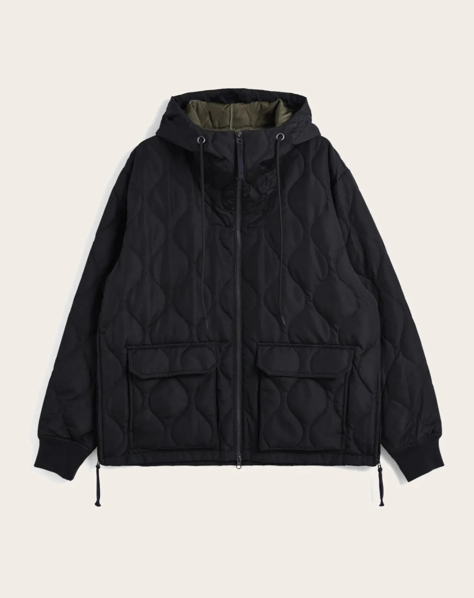 Taion Vestes, Manteaux-Military W-Zip Down Hoodie Cotton Parka Noir