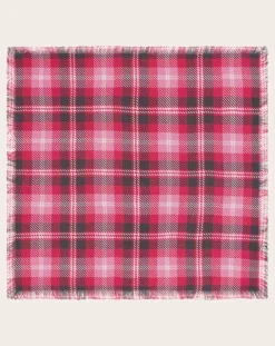 Bompard Echarpes, Foulards-Mini Carré Tartan Cashmere Scarf Rouge
