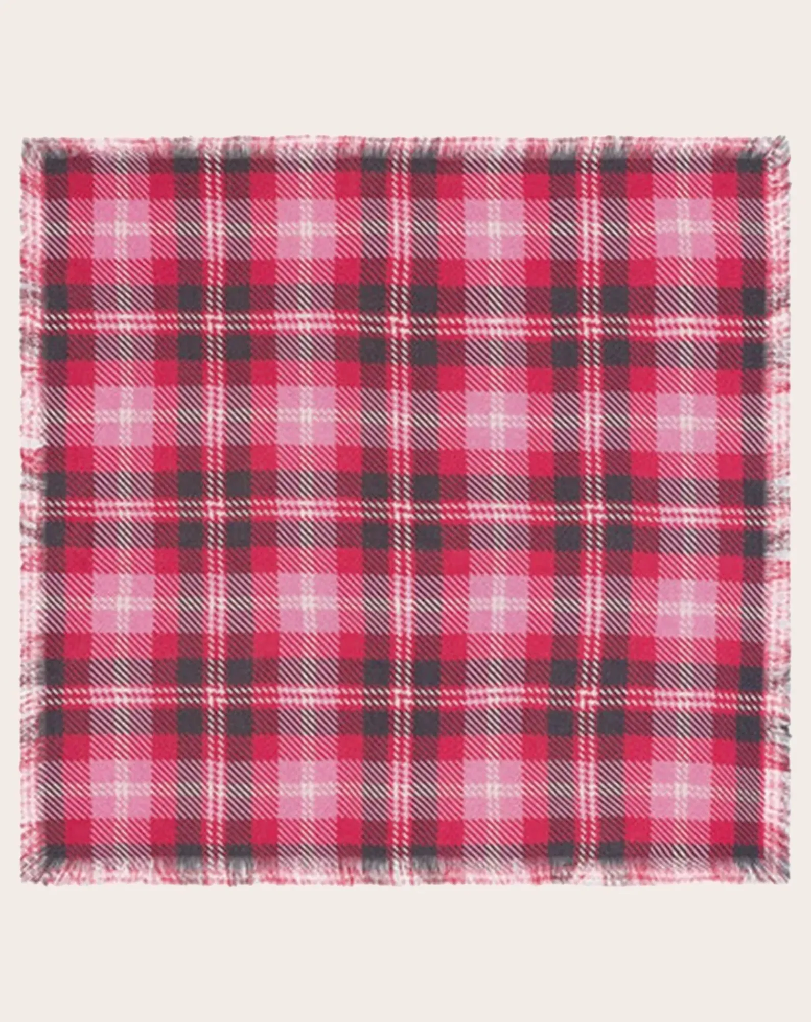 Bompard Echarpes, Foulards-Mini Carré Tartan Cashmere Scarf Rouge