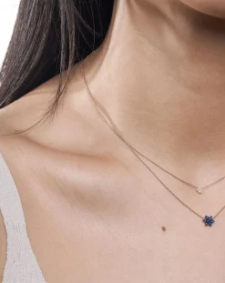 Ginette NY Colliers-Mini Diamond Star necklace Or rose