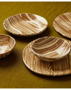 Franca Atelier Vaisselle-Mixed Clay Plates - Set of 2 Marbré brun