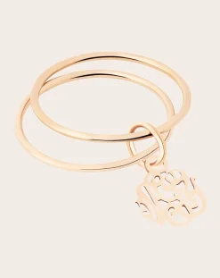 Ginette NY Bagues-Monogram Double Circle ring Or rose
