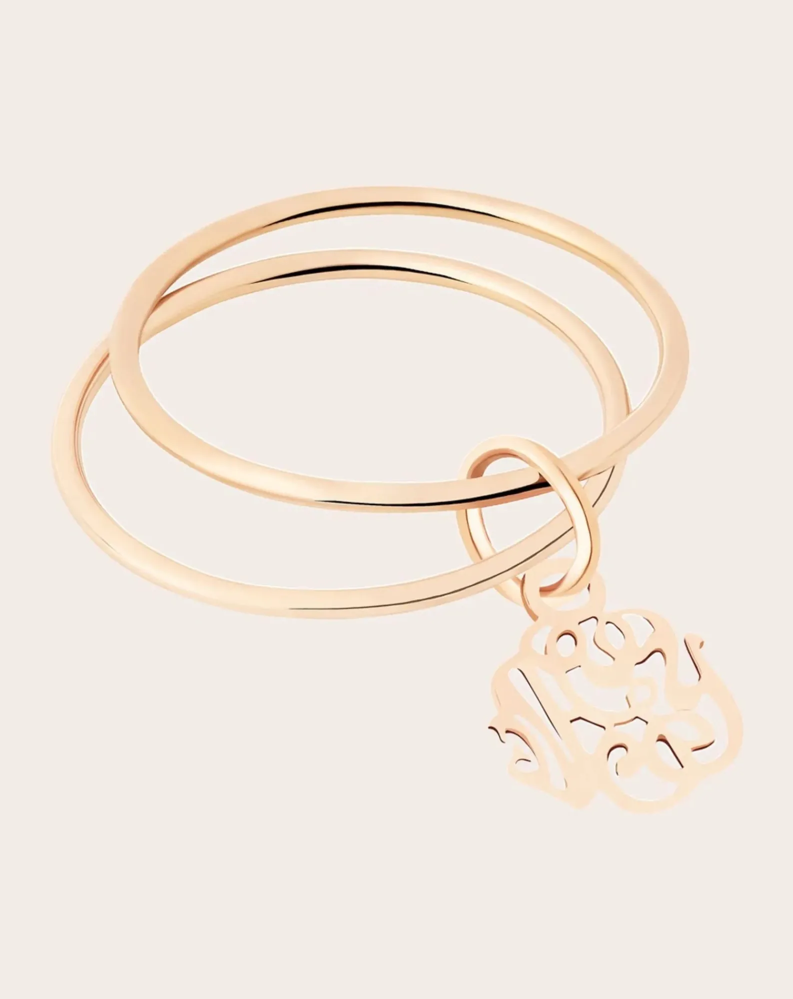 Ginette NY Bagues-Monogram Double Circle ring Or rose