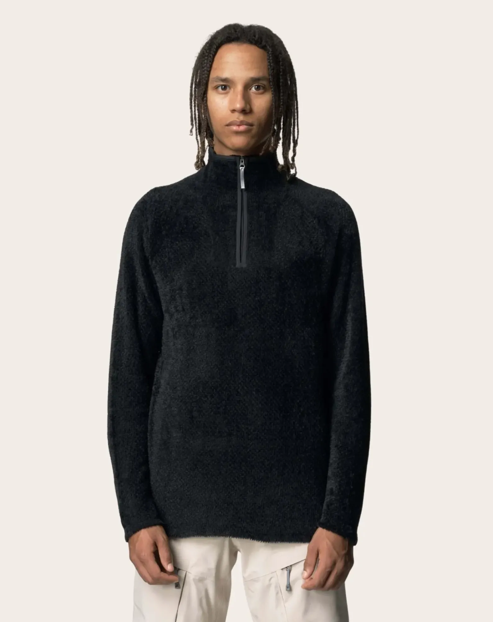 Houdini Sweats-M's Lykan Half Zip Recycled Polyester Sweatshirt Noir
