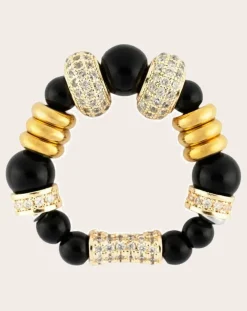 Sigal Bagues-Nefertiti Double Ring Noir