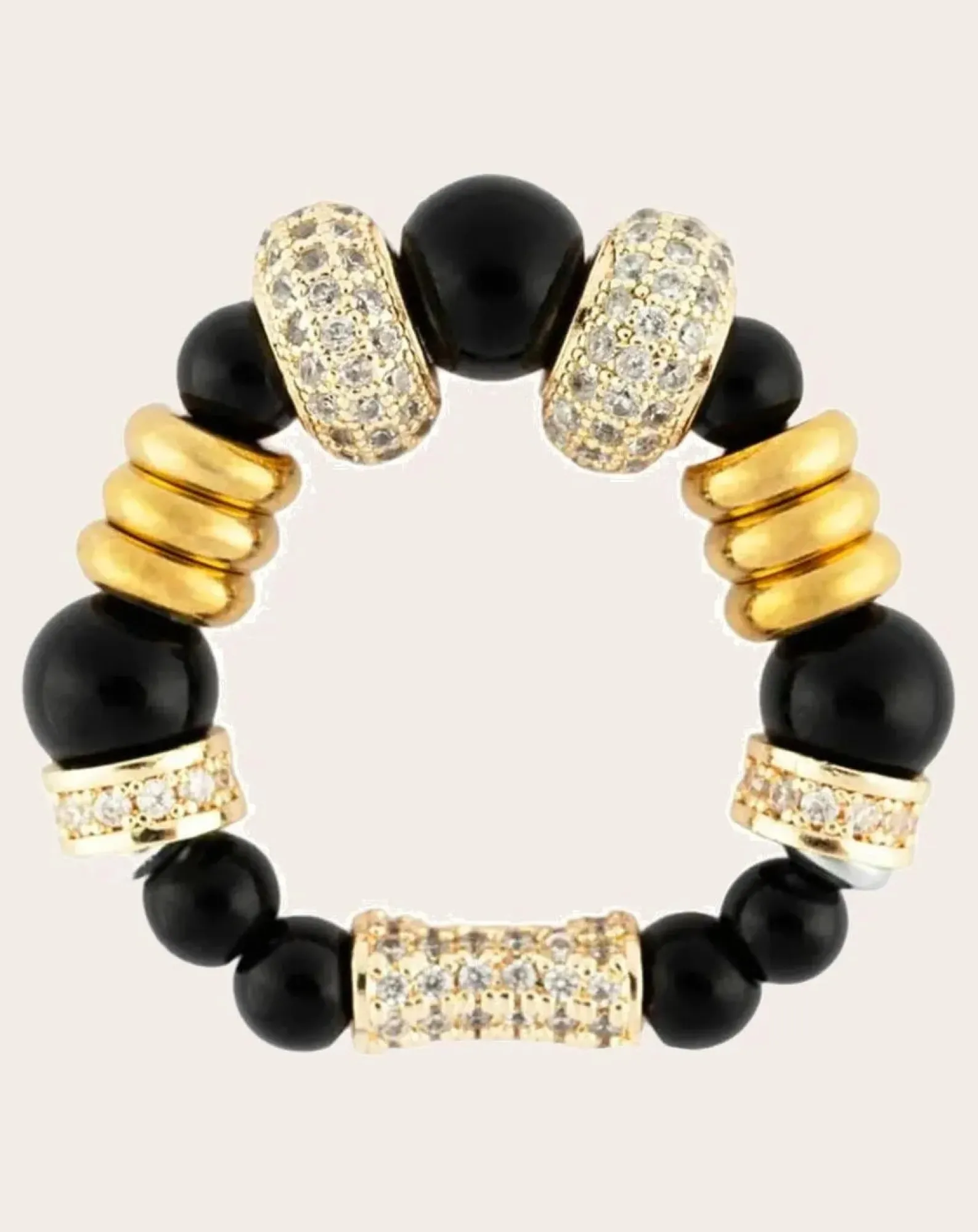 Sigal Bagues-Nefertiti Double Ring Noir