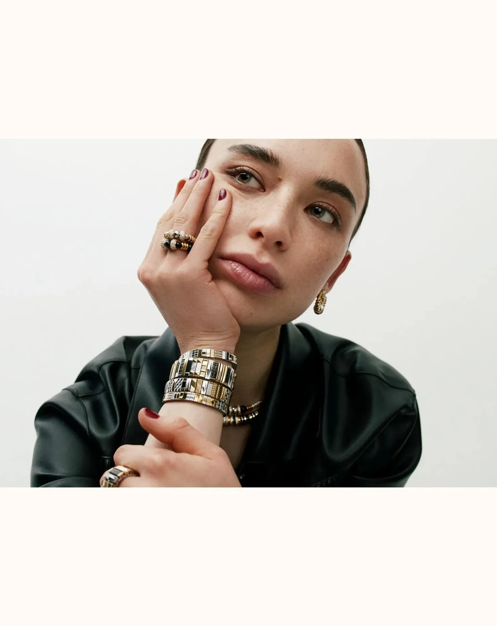 Sigal Bagues-Nefertiti Double Ring Doré