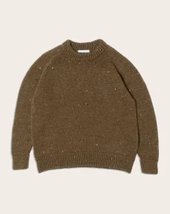 Origin Knitwear Pulls, Gilets-Nepp Raglan Sweater in British Wool Vert kaki