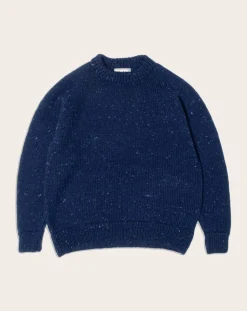 Origin Knitwear Pulls, Gilets-Nepp Raglan Sweater in British Wool Bleu marine