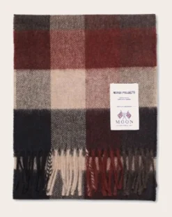 Norse Projects Echarpes, Foulards-Norse Moon scarf Merino wool plaid Noir