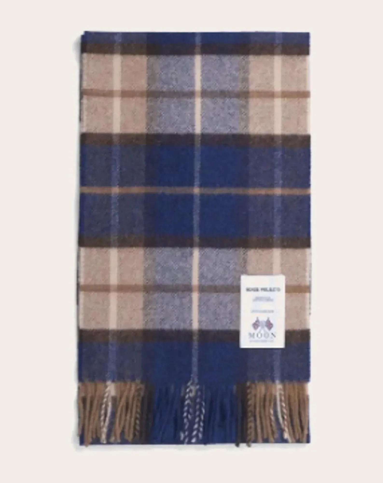 Norse Projects Echarpes, Foulards-Norse Moon scarf Merino wool plaid Bleu