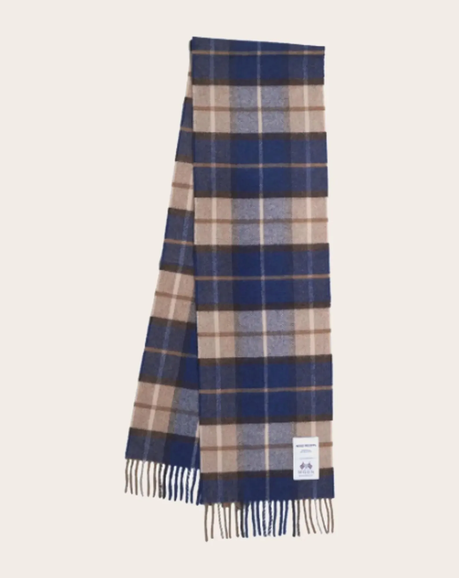 Norse Projects Echarpes, Foulards-Norse Moon scarf Merino wool plaid Bleu
