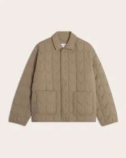 Maison Kitsuné Vestes, Manteaux-Nylon Quilted Jacket Taupe