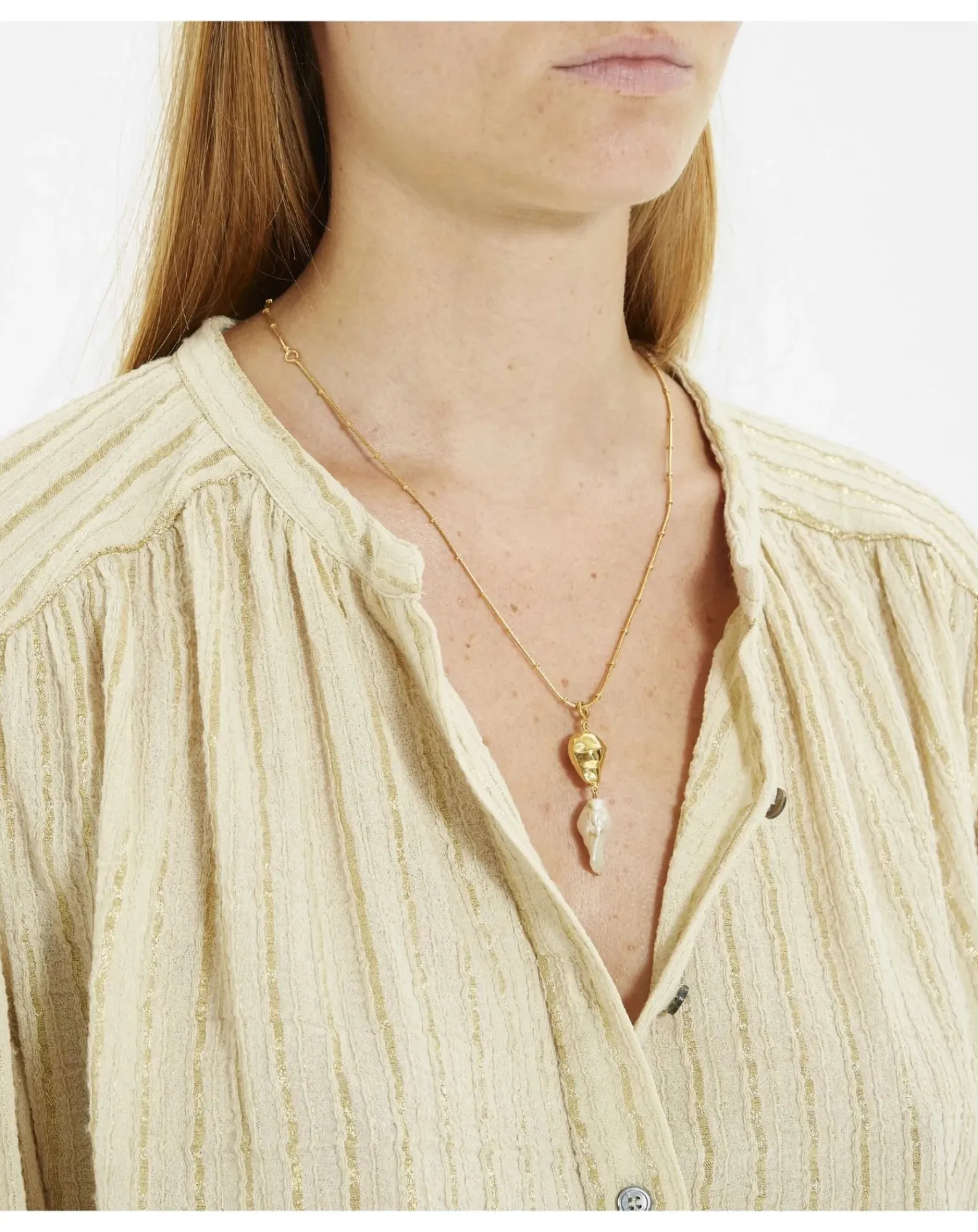 Misho Colliers-Nymph Charm 3 Necklace Doré