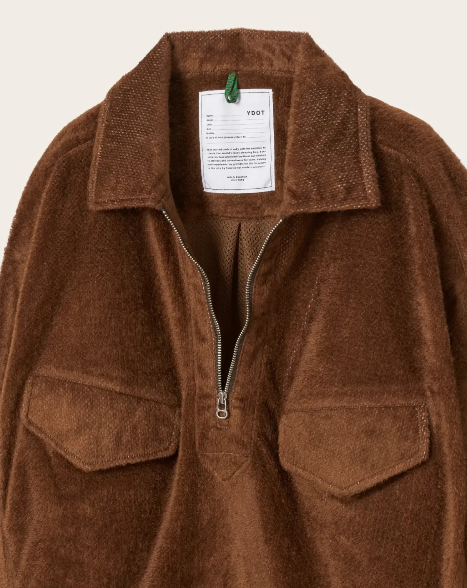 YDOT Chemises-Octa Half Zip Shirt Marron