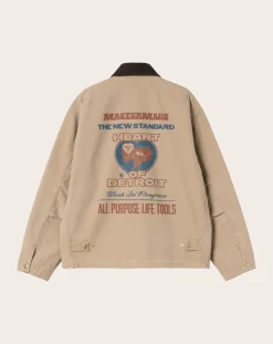Carhartt WIP Vestes, Manteaux-OG Arcan Graphic Organic Cotton Jacket Beige