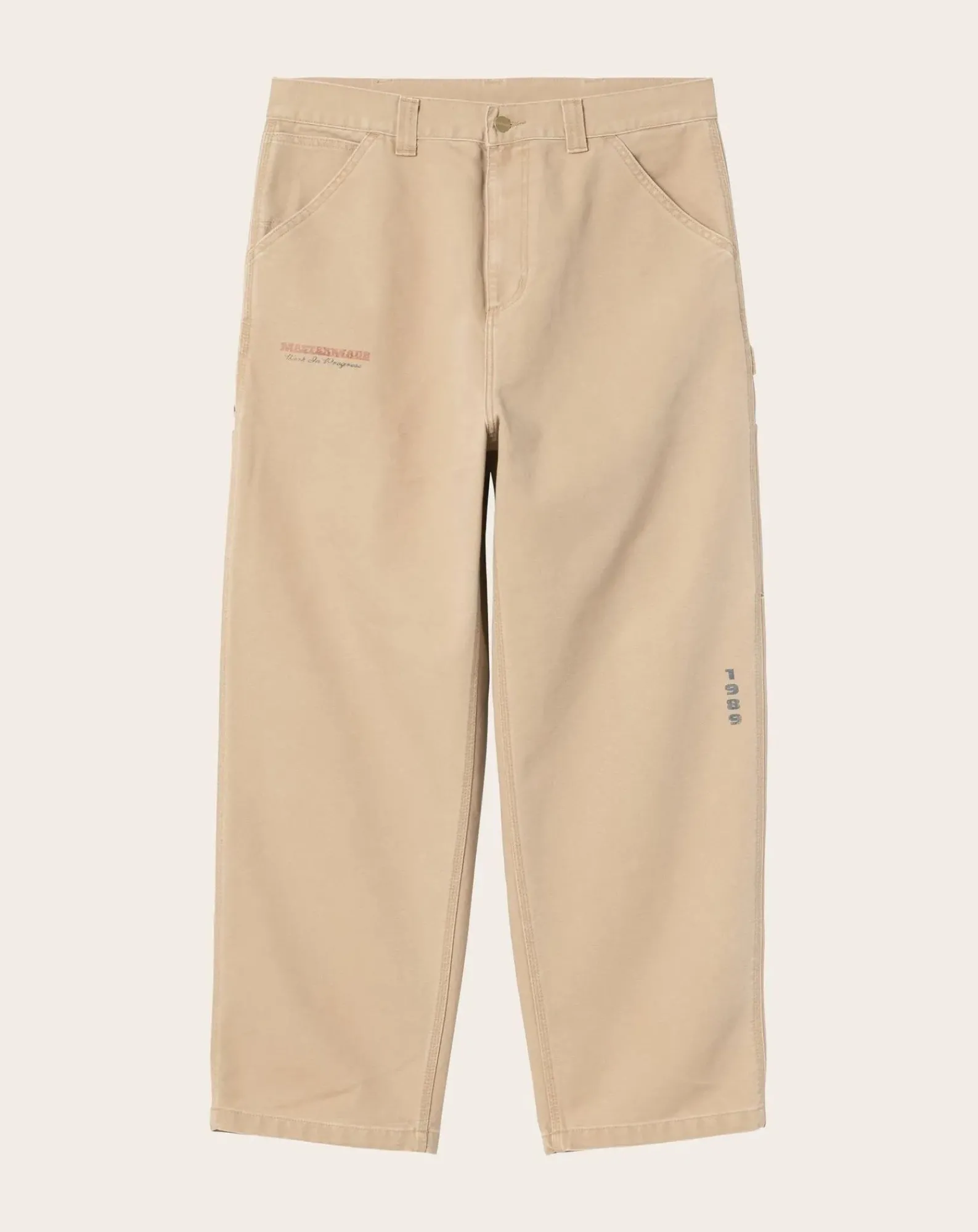 Carhartt WIP Pantalons, Jeans-OG Single Knee Graphic Dearborn Organic Cotton Pants Beige