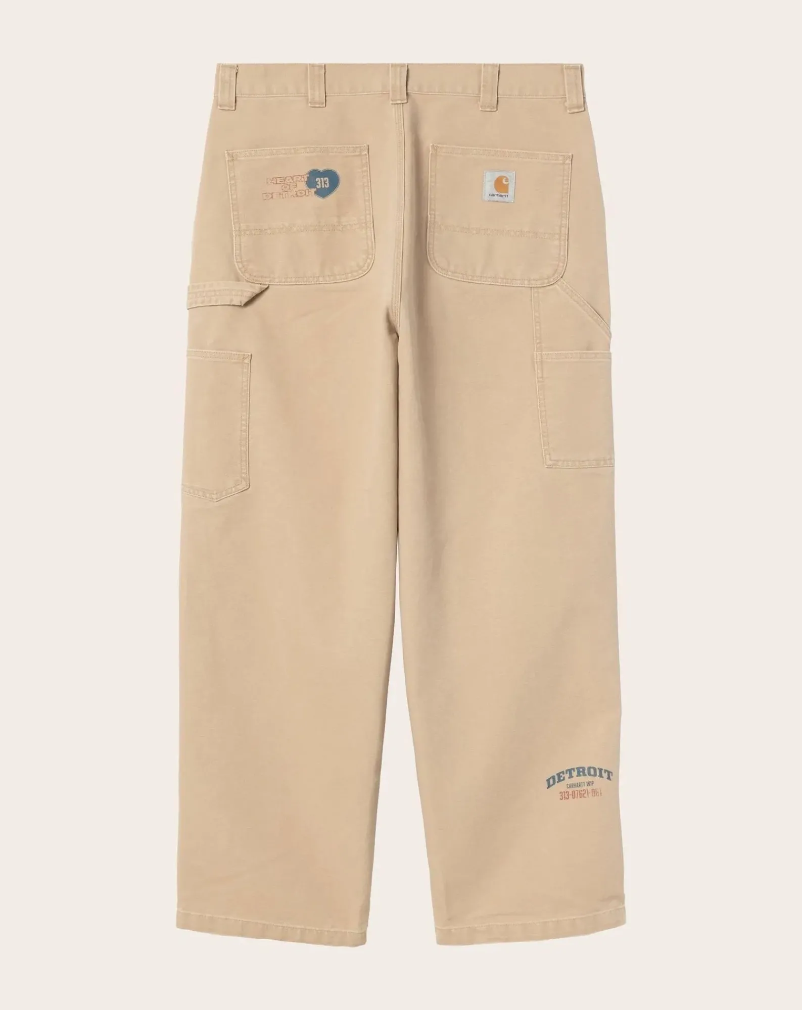 Carhartt WIP Pantalons, Jeans-OG Single Knee Graphic Dearborn Organic Cotton Pants Beige