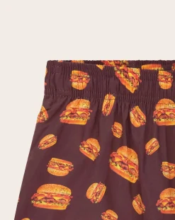 Pockies Chaussettes, Sous-Vêtements-Organic Cotton Burger Boxers Rouge